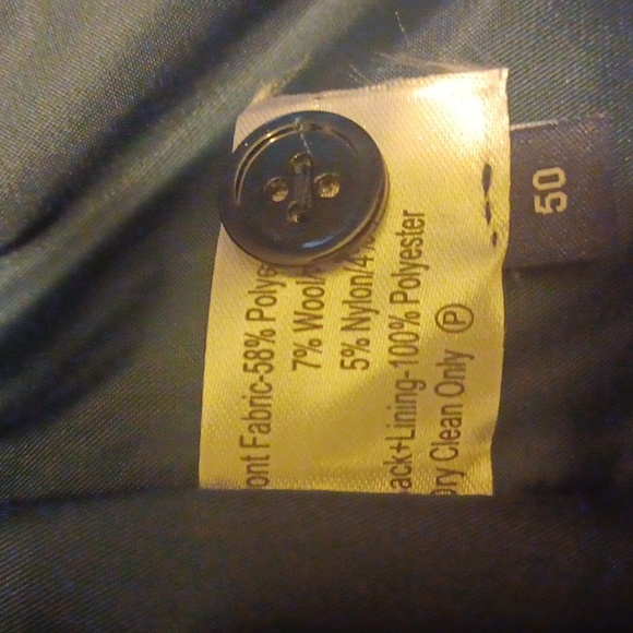 Mens grey plaid double breasted vest with brown suede trim, SZ 50R - Picture 9 of 9